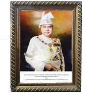 SULTAN PERAK GOLDEN FRAME POTRAIT POTRET / CLEAR QUALITY PORTRAIT / Bingkai Kayu AGONG & PERMAISURI 