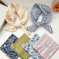 Multifunctional Scarves Square Cotton Scarf Floral Head Scarf Hairband 68x68cm