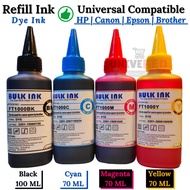 100 ML Universal Quality Ink FOR ALL Inkjet Printers, Cartridges, CISS Printers (HP, Canon, Epson, Brother, etc)