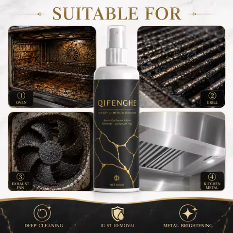 QIFENGHE Heavy Grease Rust Remover 100ml, Deep Cleaner for Oven, Grill, Stove, No Dismantle, Restore