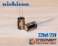 (10ตัว) [E-CAP] 220uF/25V 85 C Nichicon FW(M) 8x12mm P=3.5mm
