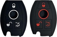 Key Fob Cover for CLK ML350: 2 Pcs 3 Buttons Silicone Remote Case Protector Fit for Mercedes Benz E5
