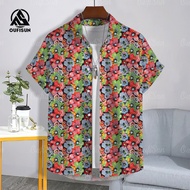 【OUFISUN】2568 เสื้อสงกรานต์ เสื้อลายดอกไม้ เสื้อฮาวายขนาดใหญ่ เสื้อผ้าสงกรานต์