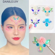 DANILO19Y Forehead Tattoo Stickers, 3D DIY Face Body Rhinestone Stickers, Temporary Tattoo Colorful 