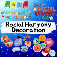 PartyMonkey Racial Harmony Day Decoration for Coprate and School Bunting Sticker Balloon Letters Fan