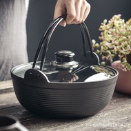 Old-Fashioned Home Japanese-Style Outdoor Soup Pot Non-Coated Non-Stick Pot Thickened Soup Pot Cast Iron Stew Pot Pig Iron Sukiyaki