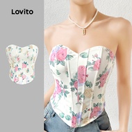 Lovito Casual Top Structure Line Spring/summer Top for Women L154ED1154 Lovito Kemeja Santai Atas Ba