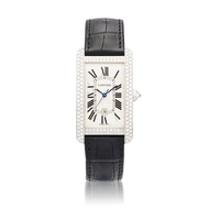 Cartier Tank Americaine Reference WB710004, a white gold automatic wristwatch with date, Circa 2010