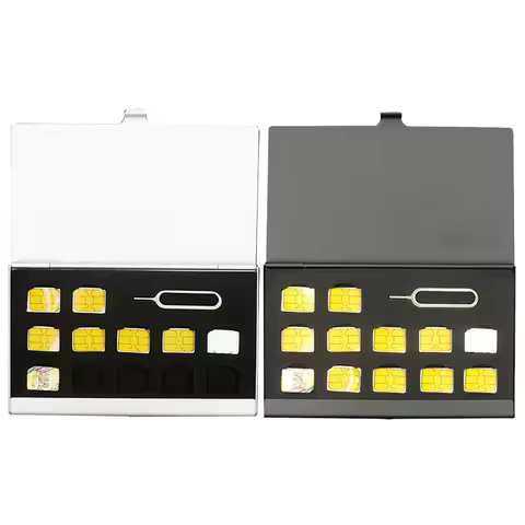 Aluminum Alloy Shell Smartphones Nano SIM Card Sims Remover Tool Storage Case Sim-Phone Mobile Phone