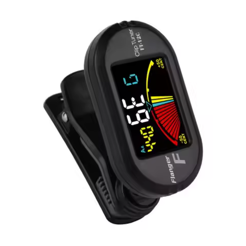 Flanger FT-12C Guitar Tuner Colorful Screen Chromatic Tuner with Clip Mount Display Tuner Guitar Bas