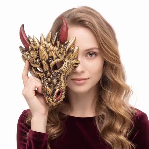 4D Design Halloween Face Mask 3D Mask PU Foaming Dragon Mask Halloween Costume Halloween Cosplay Mas