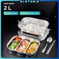 TAFFHOME 304 Stainless Steel Lunch Box 2L - HS233