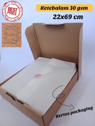 (I PAK = 50 PCS) KERTAS PACKAGING UKURAN 22X69KERTAS PACKAGING/ KERTAS TISU/KERTAS / KERTAS PACKAGIN
