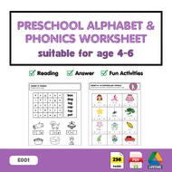 [PDF] English Alphabet and Phonics for Preschool to Grade 2 Worksheet CVC Reading 🎁 FREE FLASH CARDS