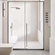 極窄緩衝直行一固一移玻璃隔斷乾濕分離淋浴房衛生間推拉移門浴屏