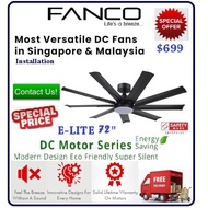 Fanco E-lite 72" ceiling fan | 9 blade ceiling fan | Free Delivery | 3-Tone LED light with Remote|
