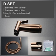 Hand Held Bidet Toilet Sprayer Rose Gold Stainless Steel Douche Kit Toilet Bidet Shattaf Copper Valv
