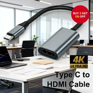 4K USB-C to HDMI Adapter USB 3.1 Type-C Male to Female Video Converter for MacBook Tablet TV