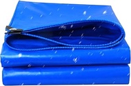 Blue Tarpaulin Sheet 3mx4m 450g/m² Heavy Duty PVC Tarp Water-Resistant Ground Sheet, Multipurpose Sm