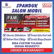 Spanduk Sepanduk Banner Baner Bener Usaha Salon Cuci Mobil Detailing Poles Kaca Ceramic Ukuran 200x8