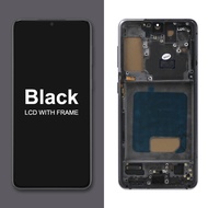 หน้าจอ S21 สำหรับ Samsung Galaxy S21 5G G991B G991B/DS จอแอลซีดีพร้อมหน้าจอสัมผัสแบบดิจิตอลพร้อมกรอบ