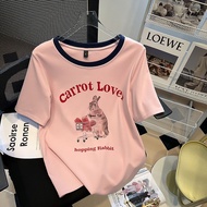 【50-150KG】Women Oversized Ice Silk Printed Short Sleeve T-shirt C10783