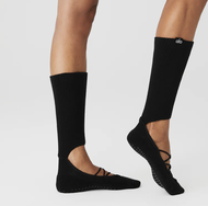 Alo Womens Strappy Siren Grip Sock Size SM for US5.5-7.5 Authentic from USA 100%