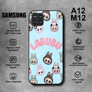 HP Softcase Glass Kaca SAMSUNG A12 M12 LABUBU Motifhp - SAMSUNG A12 Case - SAMSUNG M12 Casing