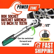 Box Socket Ratchet Wrench / Adjustable Telescopic Ratchet (1/2") 72 Tooth, Chrome Vanadium
