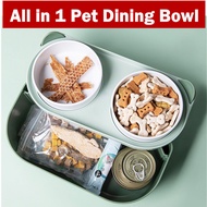 Japanese Elevated Pet Food Bowl Feeder With Storage Bekas Makanan Minuman Kucing Makanan Kotak Simpanan
