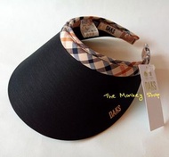 日本製 日本帶回 抗UV 全新正品 DAKS 黑色拼接經典米色格紋遮陽帽 帽子
