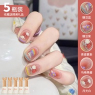 kuku palsu set gam nail polish peel off Dopamine Manicure Polish Glue Macaron Candy Color Nail Polis