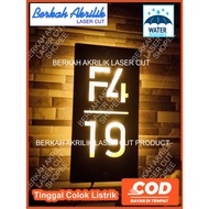 PAPAN NOMOR RUMAH AKRILIK | NOMER RUMAH | NO RUMAH AKRILIK MENYALA