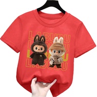 baju kaos anak perempuan/laki laki gambar boneka labubu monster love 1-12tahun lengan pendek k.190