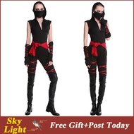 Sexy Ninja Costumes Japanese Samurai Cosplay Anime Halloween Costumes for Women Adult Warrior Jumpsuits Carnival Hoodie Pants Set