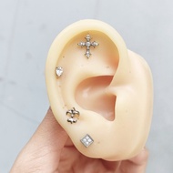 Titanium Titanium G23 earrings chrome heart style