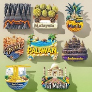 1pc 3D Fridge Magnet, Travel Souvenir From Philippines, India, Malaysia, Brunei