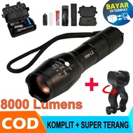 Paket Senter original TaffLED Tactical CREE XM-L2 8000 Lumens Senter Swat outdoor mancing super tera