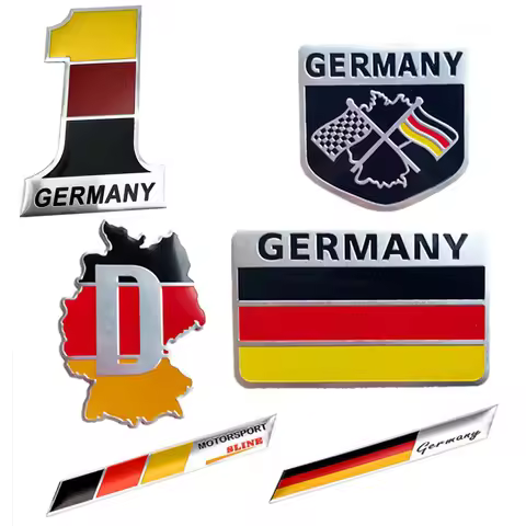 3D Aluminum Germany Sticker German Flag Emblem Decal for Audi BMW Perodua Toyota Honda Nissan Ford M