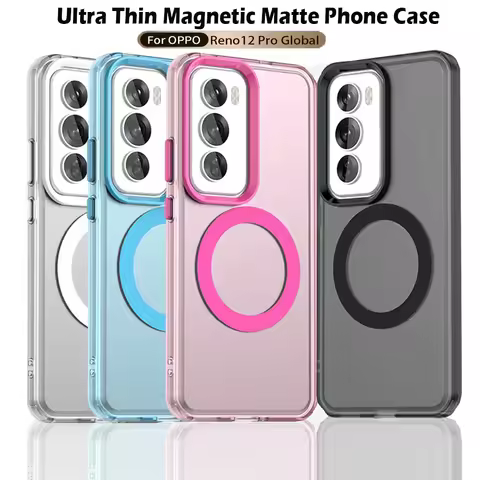 Magsafe Matte Phone Case For Oppo Reno12 Reno12 Pro 5G Protective Case Magnetic Wireless Charging Sh