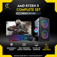 [ COMPLETE PC SET ] AMD Ryzen 5 2400GE CPU Desktop Package with Built-in GPU / Prebuilt Unit For Gam