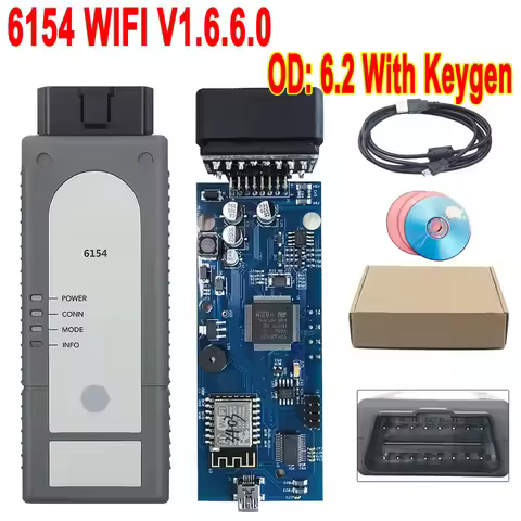 New 6154 Firmware 1.66 Full Chip 6154A WIFI Support UCDS 6154a Better than 5054A 6.2 Keygen OBD2 Car