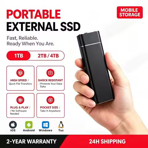 4TB large capacity portable hard drive, portable solid state drive, original mechanical hard drive, 