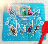 Topper Kue Custom Nama Karakter Frozen (Isi 14)