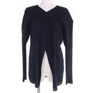 PLEATS PLEASE Issey Miyake PP05-JO001 長袖開襟衫，深海軍藍，3 碼，日本製造，正品，女款，成色極佳。