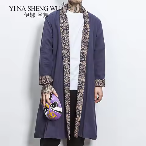 Japanese Kimono Summer Cardigan Haori Yukata Samurai Costume Clothing Kimono Jacket Mens Kimono Shir