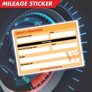 Wesmond Mileage Sticker Engine Oil Car Service Windscreen Sticker