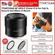 TTArtisan AF APS-C 23mm f1.8 Prime Lens for X E and Z Mount Camera Lightweight Lens