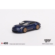 Mini GT Porsche 911 (992) GT3 Touring Gentian Blue Metallic 405