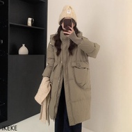 Korea Daigou Minus-20 Degree Down Jacket Women Long Version Imo Hooded White Duck Style 2025 Knitted